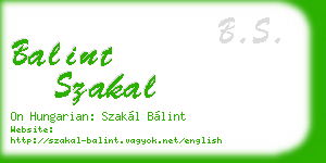 balint szakal business card